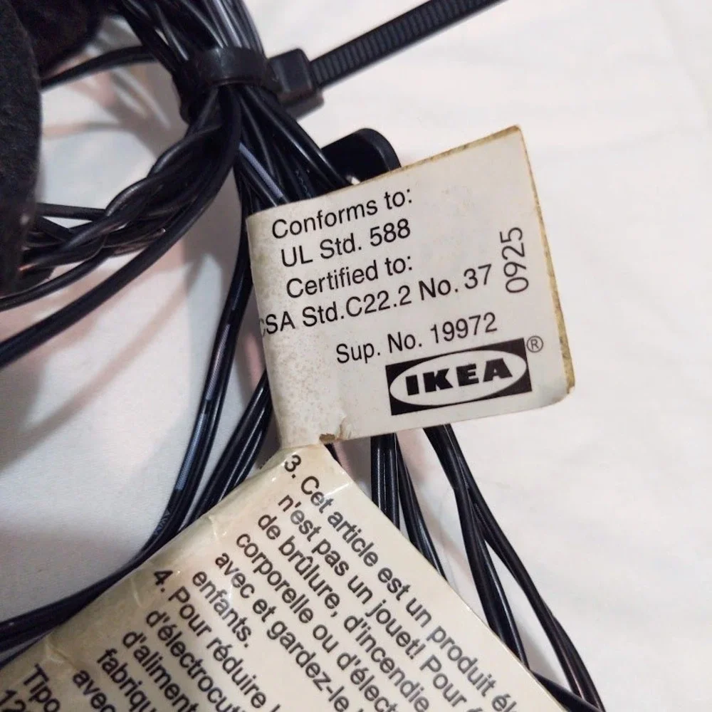 IKEA Kallt Star String Lights Black Felt Celestial Indoor Decor Works